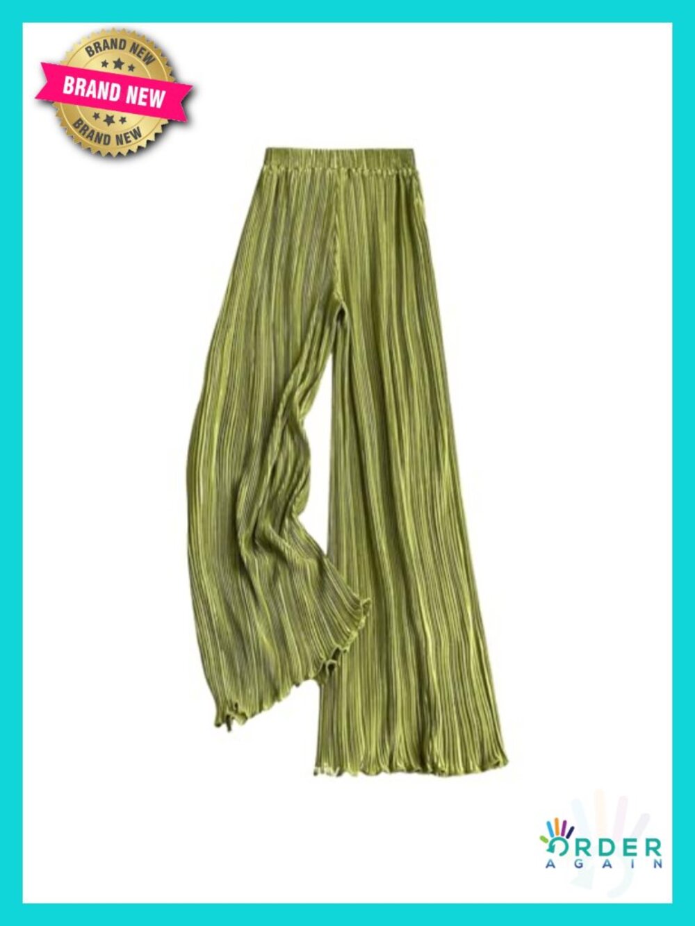 Satin Pants Dressy Flowy Palazzo Plisse Silk Legs Wide Leg Pleated Casual